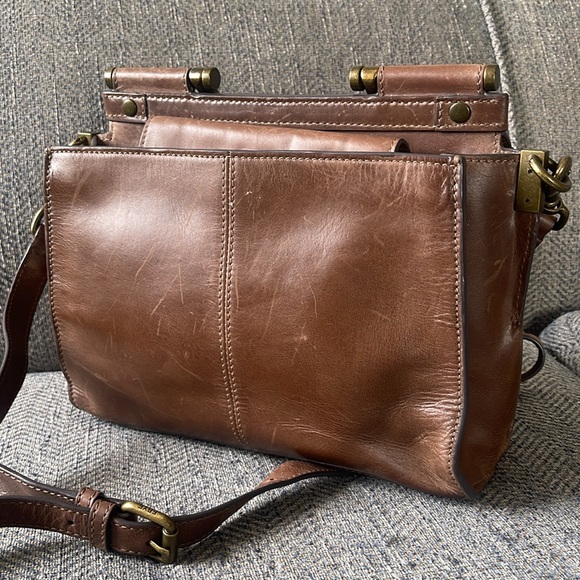 Frye Farrah Top Handle Brown Leather satchel bag - Picture 6 of 16